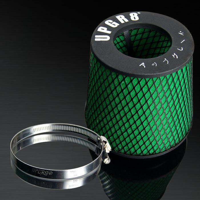 Upgr8 universal 4'' inlet green black super high dry flow air filter intake cone