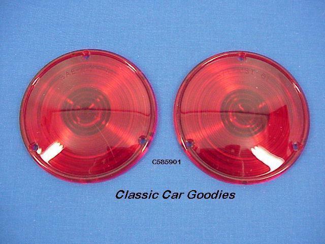1958-1959 chevy truck tail light lens (2) for fleetside. new!