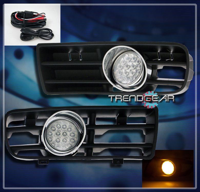 99 00 01 02 03 04 vw golf mk4 bumper driving led clear fog light lamp+switch kit