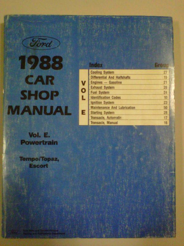 1988 ford mercury tempo/topaz/escort genuine factory service shop repair manual