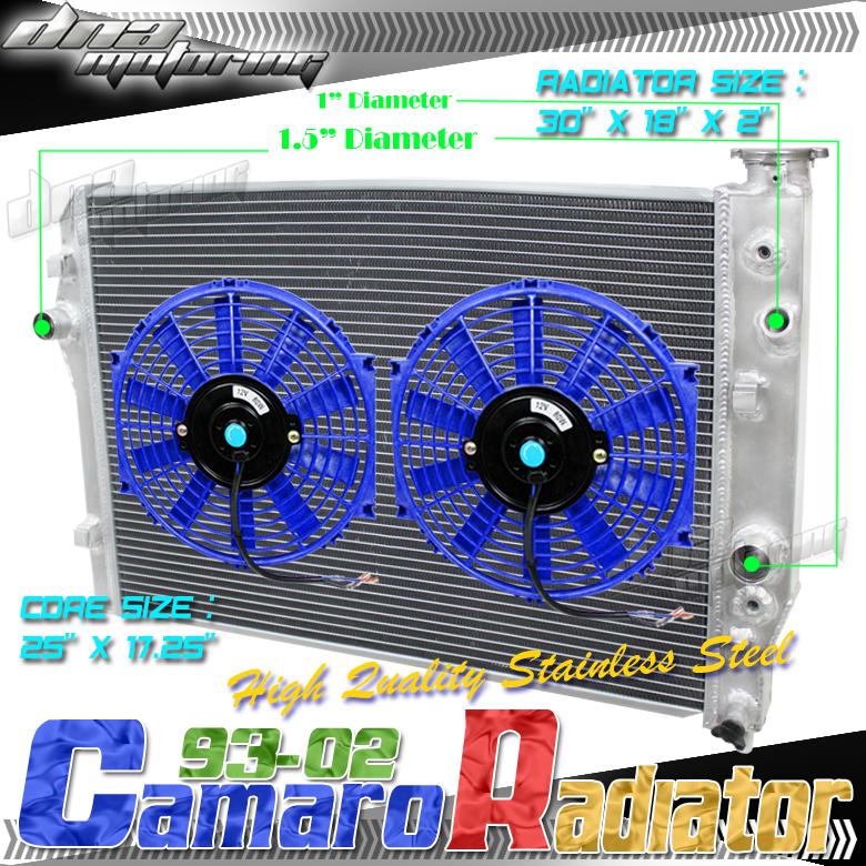 Dual core full aluminum cooling radiator+2 10"blue fan 