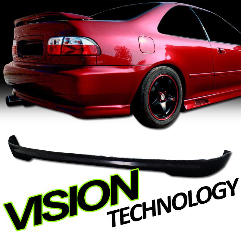 Poly-urethane 92-95 civic 2dr/4dr dx/ex/lx jdm black t-r type rear bumper lip