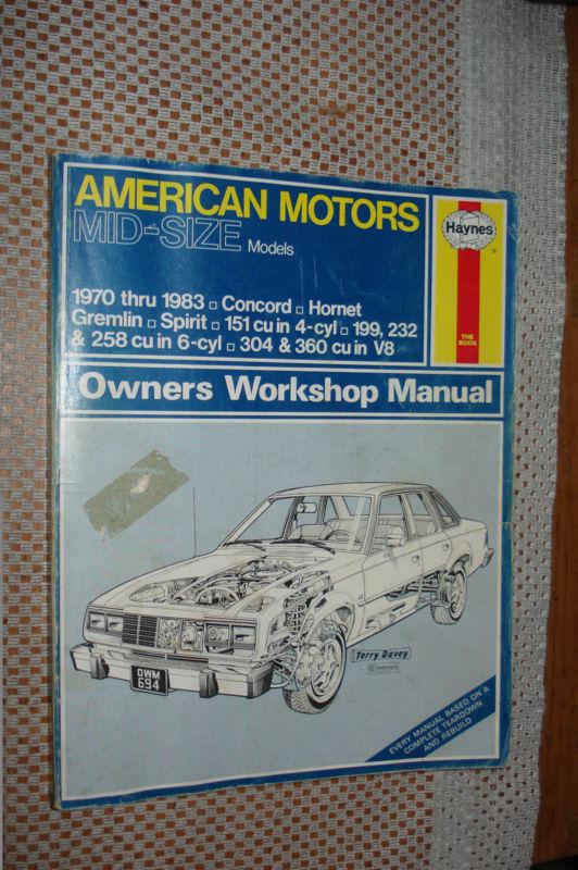 1970-1983 american motors service manual amc shop hornet gremlin concord spirit