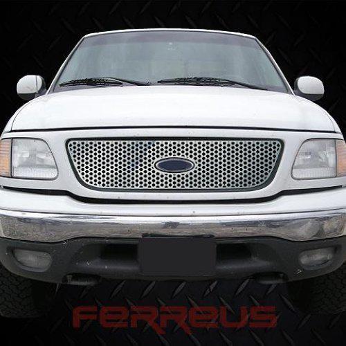 Ford f150 99-03 bar-style circle punch polished stainless grill insert cover