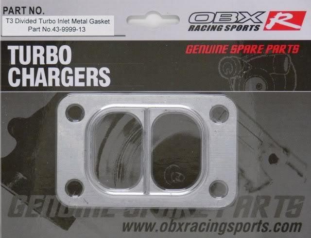 Obx gasket turbo t3 twin scroll turbo inlet garrett