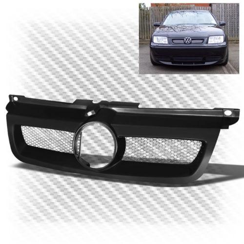 99-05 jetta bora mk4 matt black abs front sport grille w/silver mesh direct fit