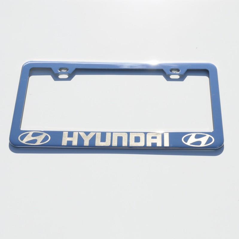 Fit hyundai chrome silver license plate frame laser 100% high quality engrave