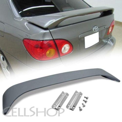 Unpainted rear tail spoiler wing wiht led brake light fits 03-08 toyota carolla