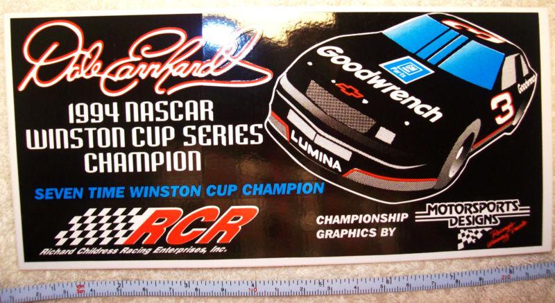 Dale earnhardt #3  1994 winston cup champion  racing decal-sticker