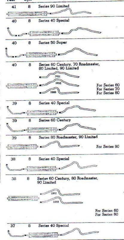 1942-1949 buick 70 series roadmaster exhaust system, aluminized