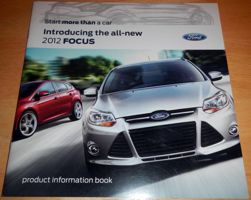 2012 ford focus product information book brochure