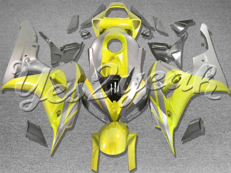 Injection molded fit fireblade cbr1000rr 06 07 yellow grey fairing zn765