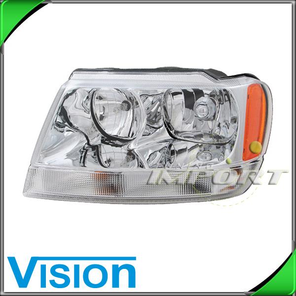 Driver side left l/h headlight lamp assembly new 1999-2004 jeep grand cherokee