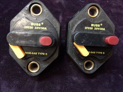 Buss brand marine grade heavy duty manual reset 30 amp circuit breaker #25530