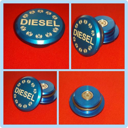 Custom 2013-2016 dodge ram diesel billet magnetic fuel gas cap  blue