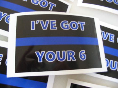 1 thin blue line i&#039;ve got your 6 bumper sticker for police support window decal