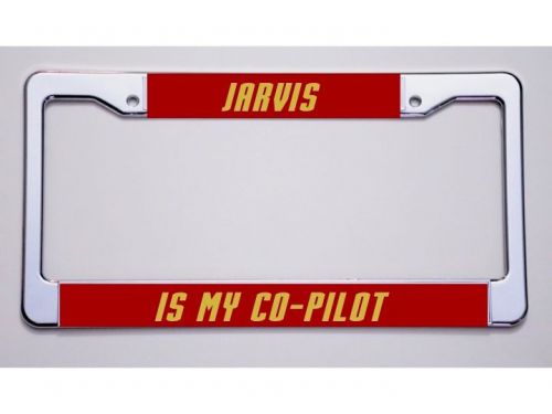 Ironman fan? &#034; jarvis / is my co-pilot&#034; license plate frame