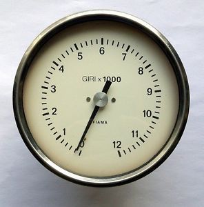 Rpm tachometer gauge mechanical fiama italy 12.000rpm