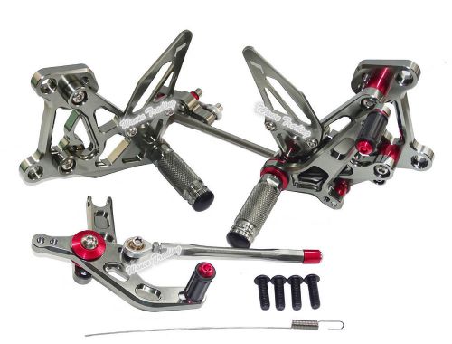 Cnc adjustable rearsets foot peg gray fit 2012-2015 mv agusta f3 brutale 675 800