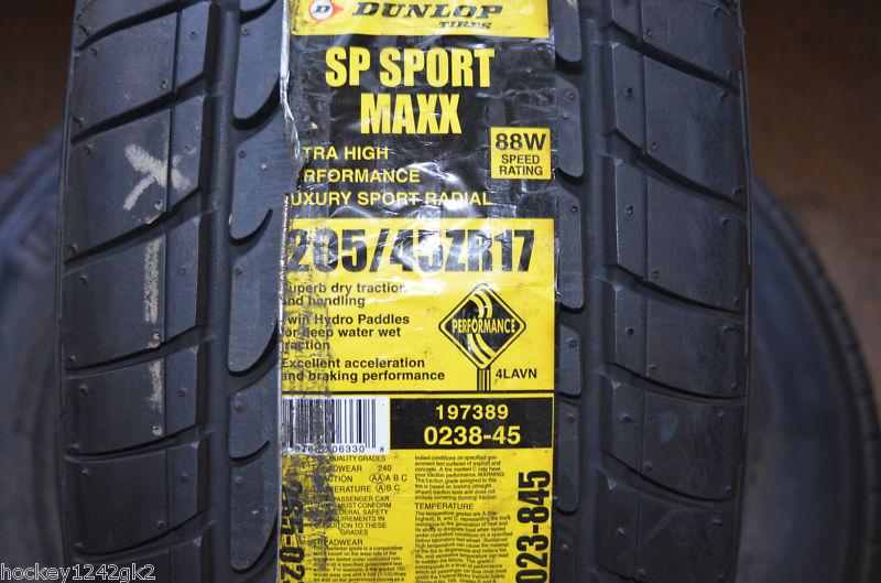 1 new 205 45 17 dunlop sp sport maxx tire