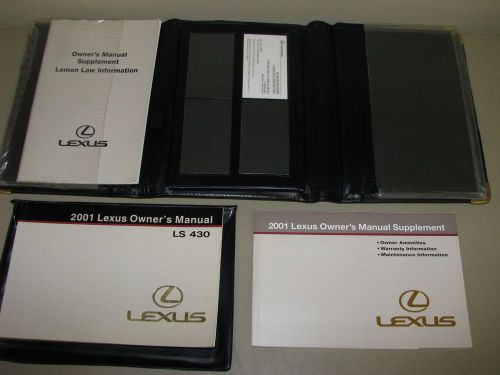 Lexus 2001 ls430 ls 430 factory owner&#039;s manual set with case