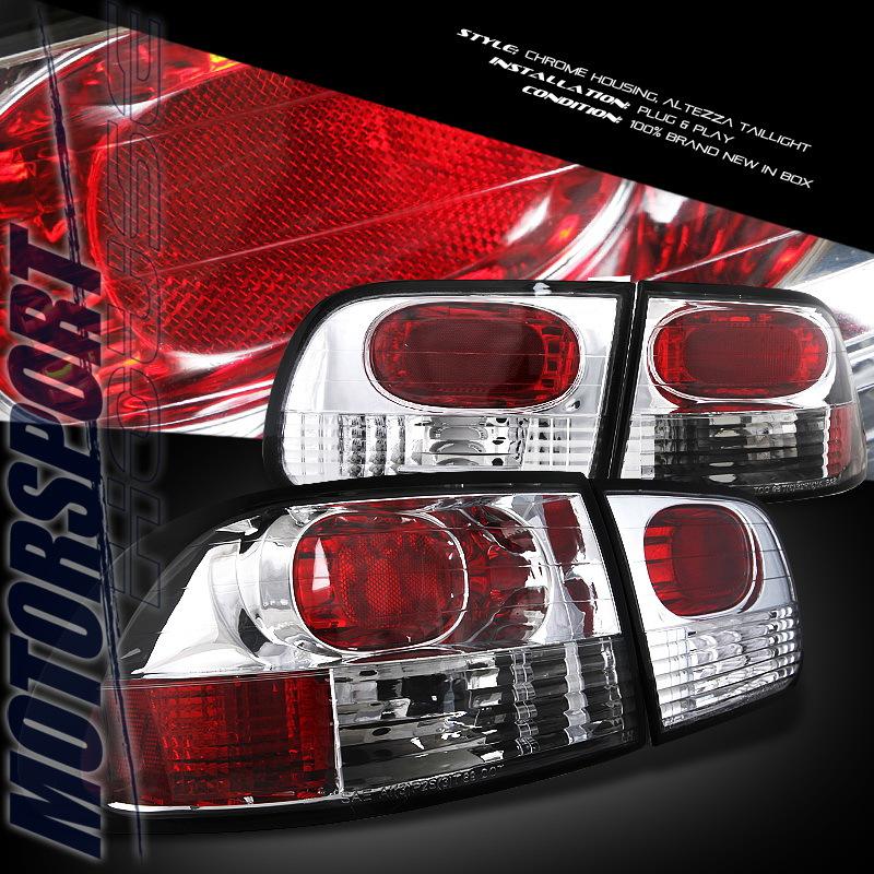 96 97 98 99 00 honda civic coupe 2dr chrome housing altezza tail lights pair new