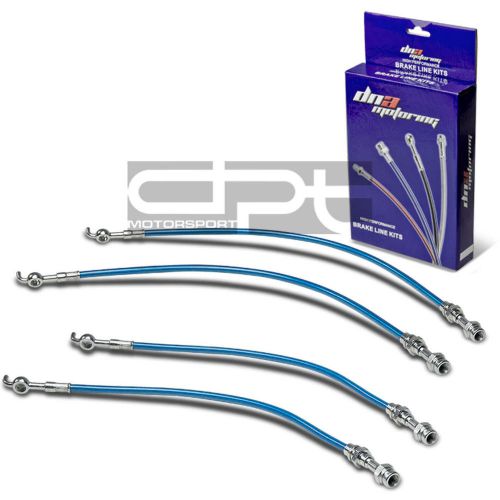 4pc f+r stainless steel hose brake line 93-97 mazda mx6/626 v6/probe gt blue