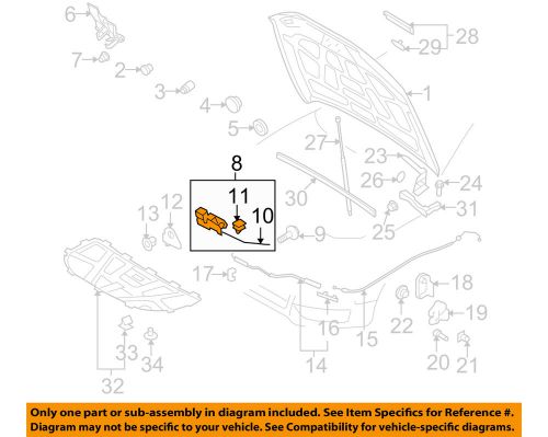 Audi oem 10-15 q5 hood-lock 8k0823509f