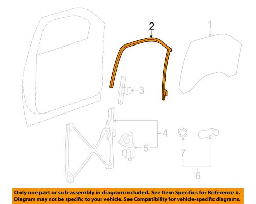 Gm oem front door-glass weather strip right 22803683