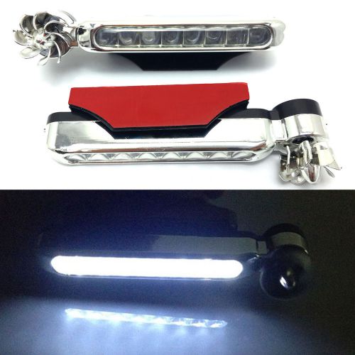 2 pcs no wiring wind power grille white led drl daytime running light fog lamps