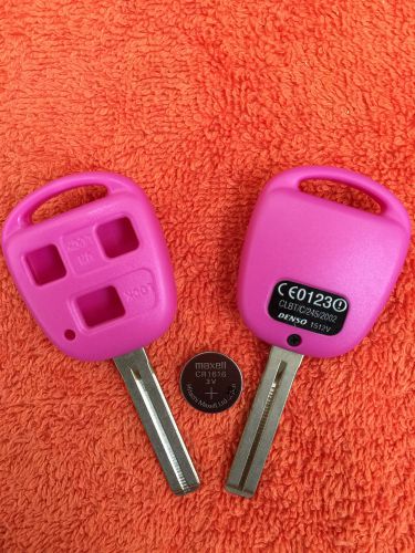 Pre-cut 3 button remote shell keys-repair key fob case w/ free battery cr