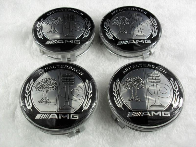 4*75mm affalterbach amg chrome&black wheel center caps for mercedes lids  #w39