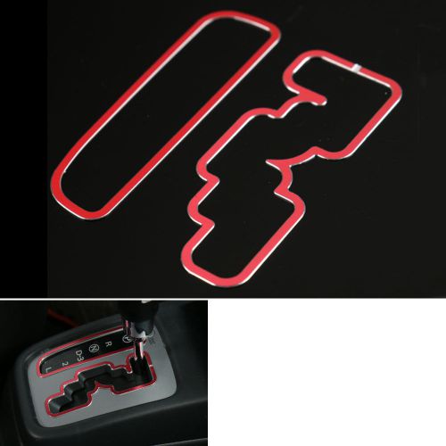 Aluminum 2x red decoration console gear shifter cover trim bezel for jimny 12-16