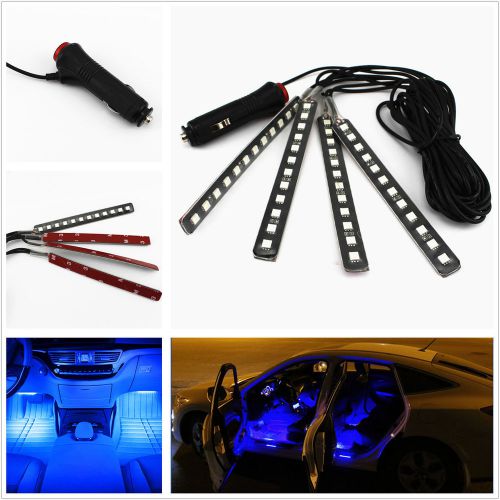 4x12led car footwell cigarette lighter decorative lamp atmosphere light strips