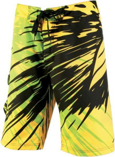 Slippery mens gray and yellow solar boardshort  -yellow-36