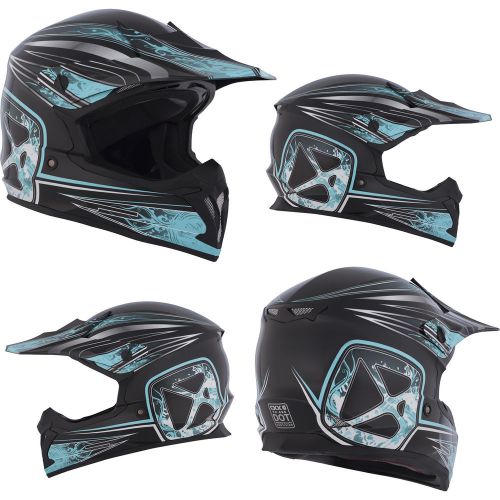 Mx helmet ckx tx-696 jazz turquoise/black 2xlarge motocross off road dirt bike