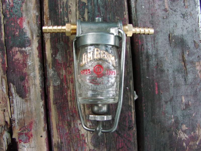 Vintage glass fuel filter. custom, rat rod, hot rod, motorcycle, harley.