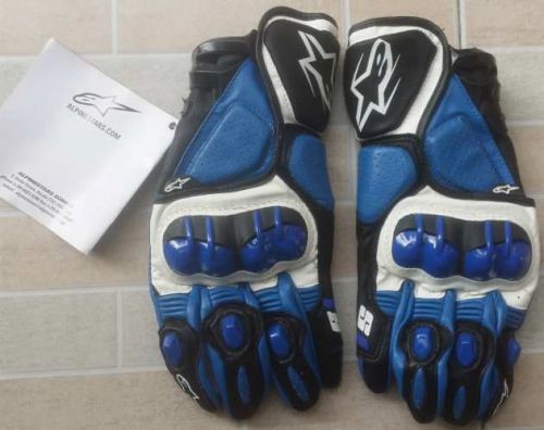 Blue riding #95 street racing motorcycle gloves size xl