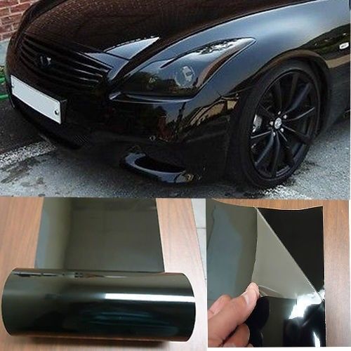 Hot car gloss dark black smoked tint film headlight taillight sheet vinyl 16&#034;