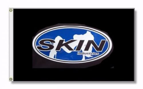 Skin industries black blue flag banner sign 4x2 feet new limited exclusive