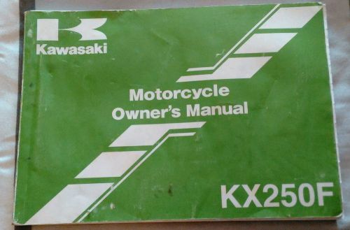 Kawasaki owner&#039;s manual kx250f  06 2006