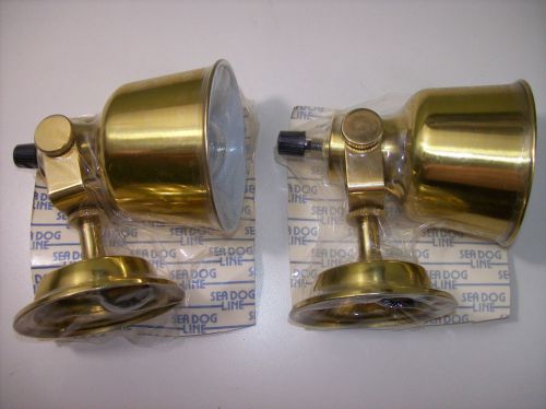 2 new sea dog  boat marine rv brass berth reading light 12v lauper coated 400410