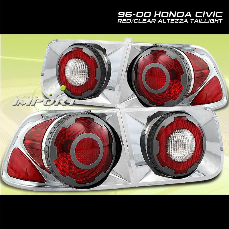 96-00 98 99 honda civic red clear altezza tail lights