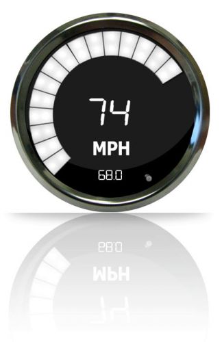 Gps marine boat speedometer digital chrome or black bezel with gps antenna!