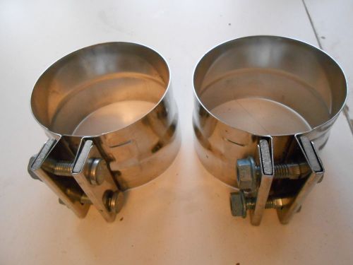 (2) 4&#039; stainless exhaust clamps