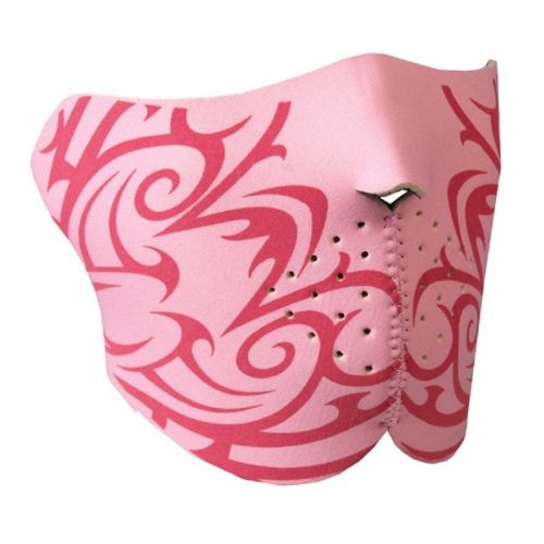 Pink tribal half face mask motorcycle paintball snowboarding skiiing biker atv