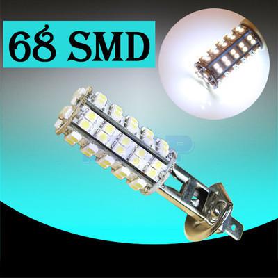 H1 68 smd pure white fog beam driving 68 led car light bulb lamp