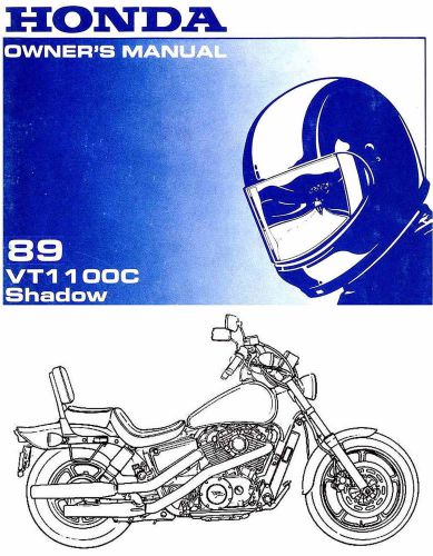 1989 honda vt1100c shadow 1100 motorcycle owners manual -vt 1100 c-vt1100