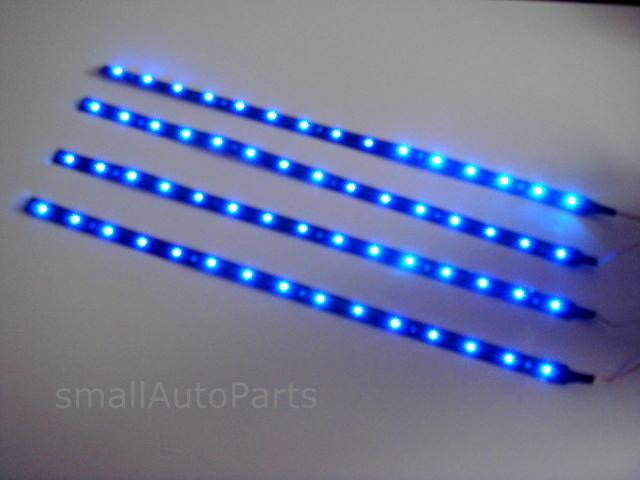 4x 12" super blue 1210 smd flexible led 12v light strips for car/truck/suv/rv