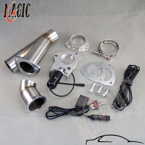 2.25&#034; electric exhaust catback downpipe cutout e-cut out valve + switch control